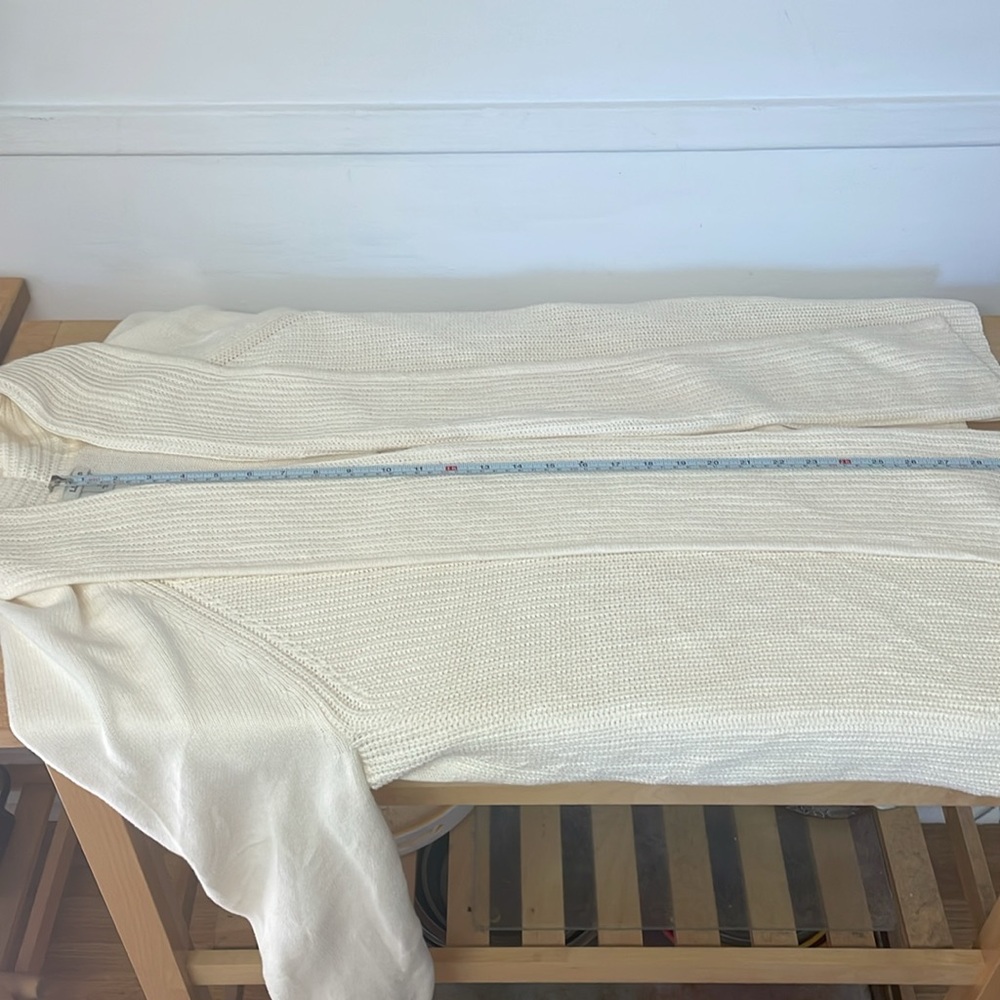 L.L. Bean Cream Open-Front Ribbed Cardigan - Picture 14 of 15